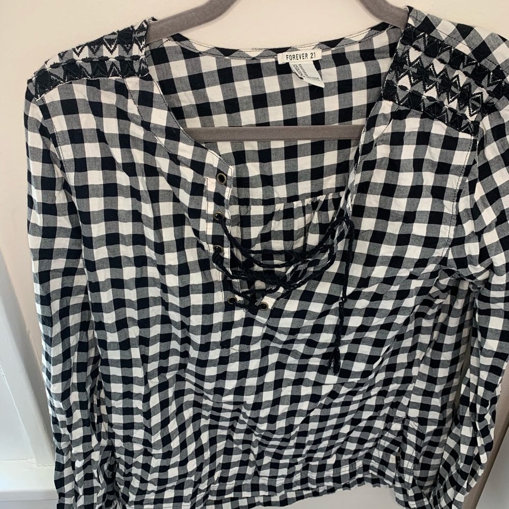 Forever 21 Black & White Checkered Shirt